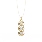 Load image into Gallery viewer, Vertical Triple Circle Diamond Necklace Raj Gems