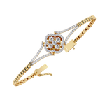 Load image into Gallery viewer, Diamond Flower Statement Bracelet Raj Gems