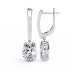 Load image into Gallery viewer, Oval Diamond Leverback Drop Earrings rajgemss