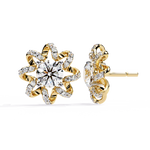 Load image into Gallery viewer, Sunburst Opal Gold Floral Studs rajgemss
