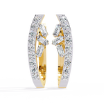 Load image into Gallery viewer, Diamond Curved Hoop Earrings rajgemss