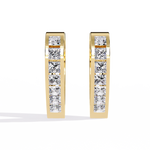 Load image into Gallery viewer, Princess Cut Diamond Hoop Earrings Raj Gems