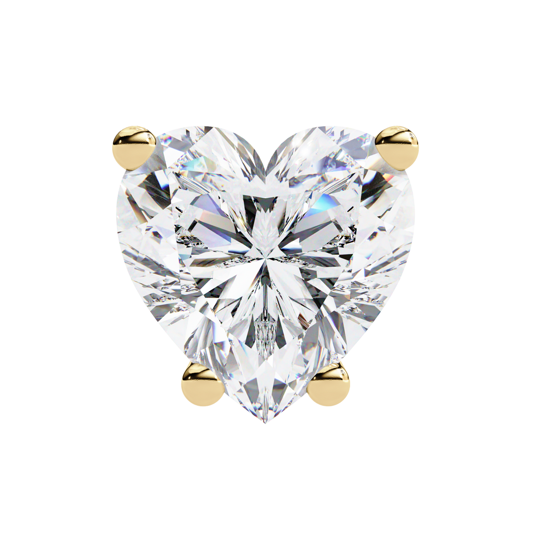 2.0CT Heart cut Solitaire Stud Raj Gems
