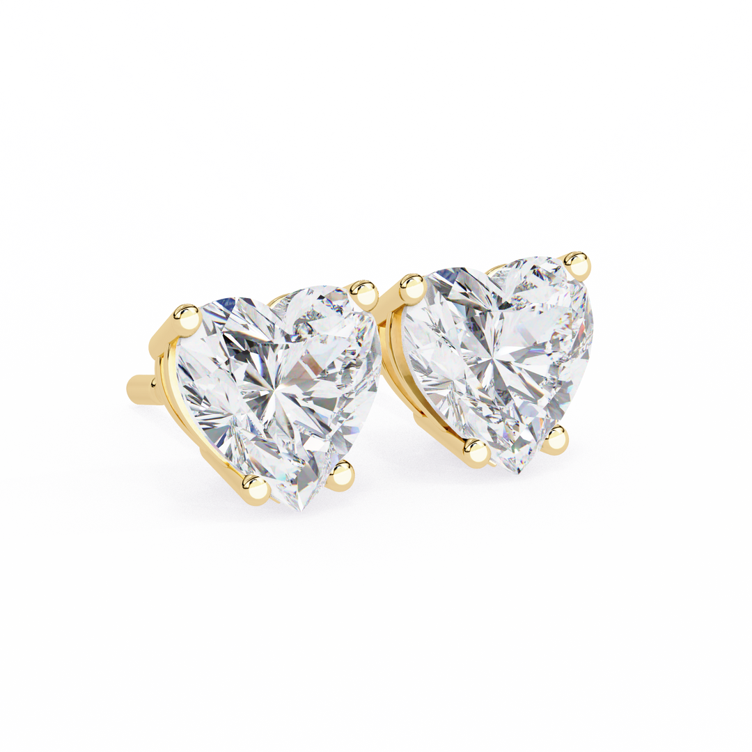 2.0CT Heart cut Solitaire Stud Raj Gems
