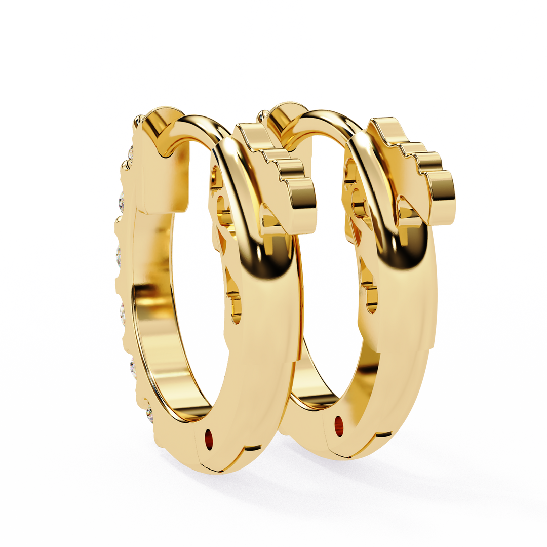 Diamond Huggie Hoops Earrings Raj Gems