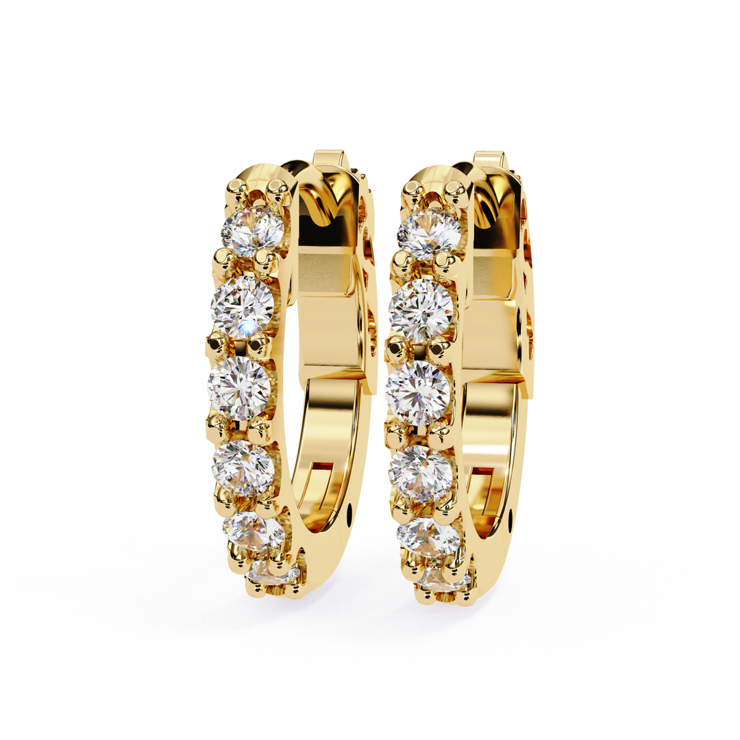 Diamond Huggie Hoops Earrings Raj Gems