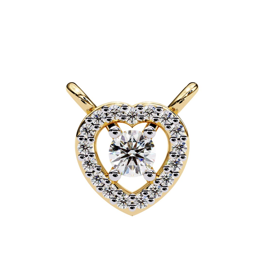 Romantic Heart Diamond Halo Pendant Raj Gems