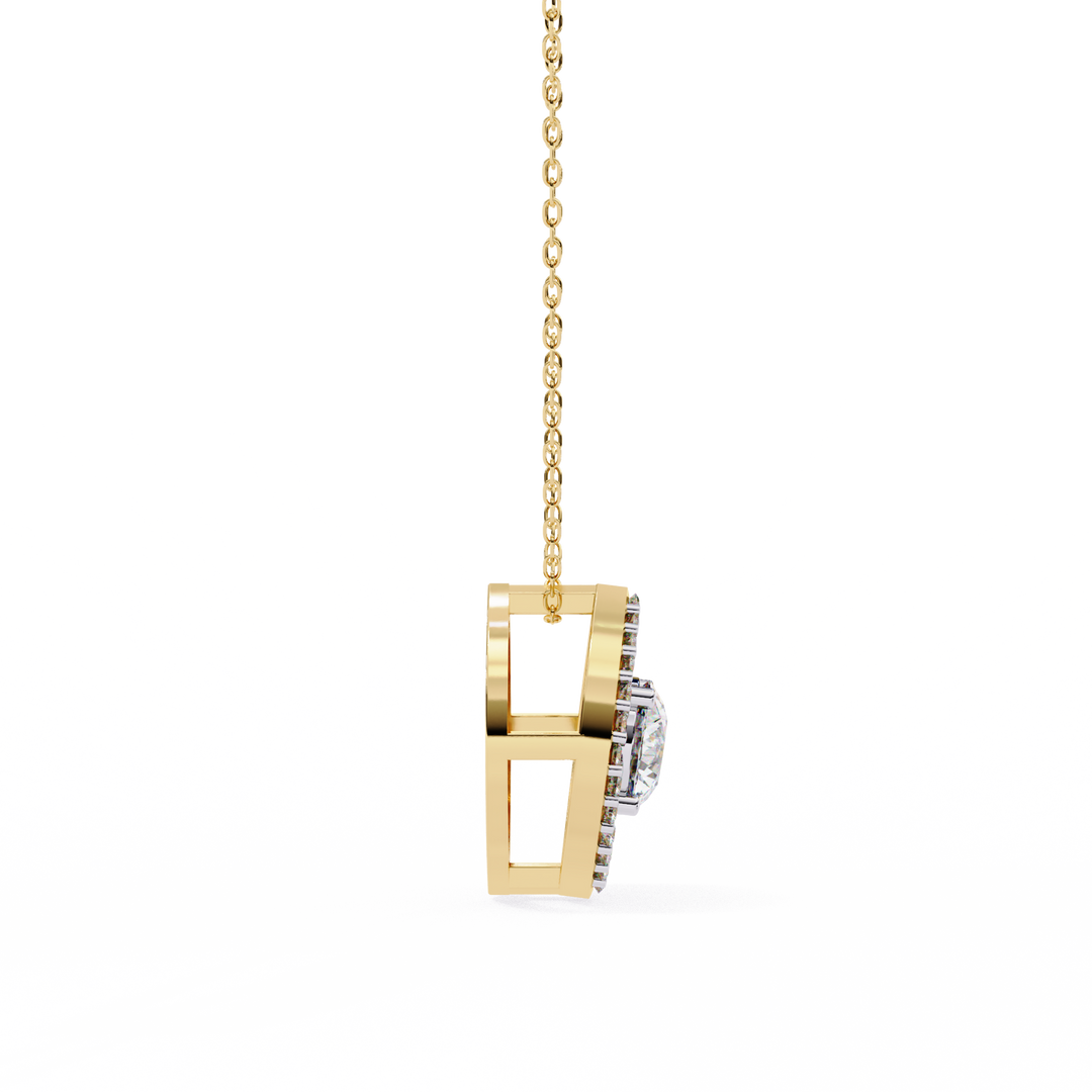 Classic Diamond Halo Drop Pendant Raj Gems
