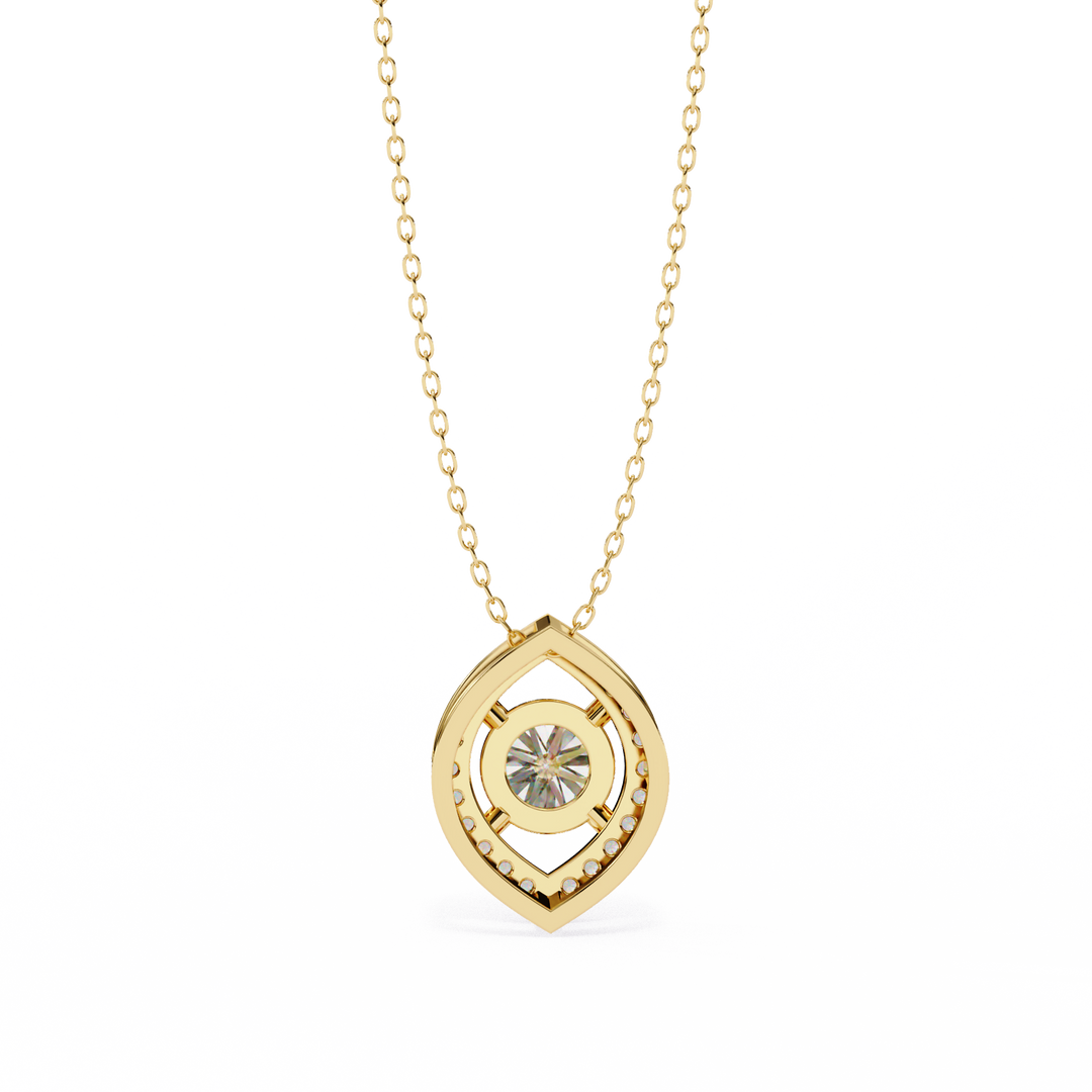 Classic Diamond Halo Drop Pendant Raj Gems