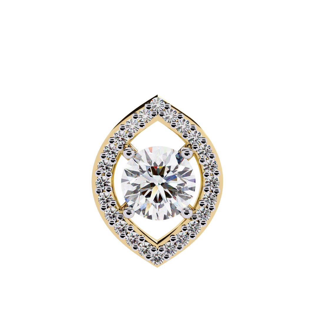 Classic Diamond Halo Drop Pendant Raj Gems