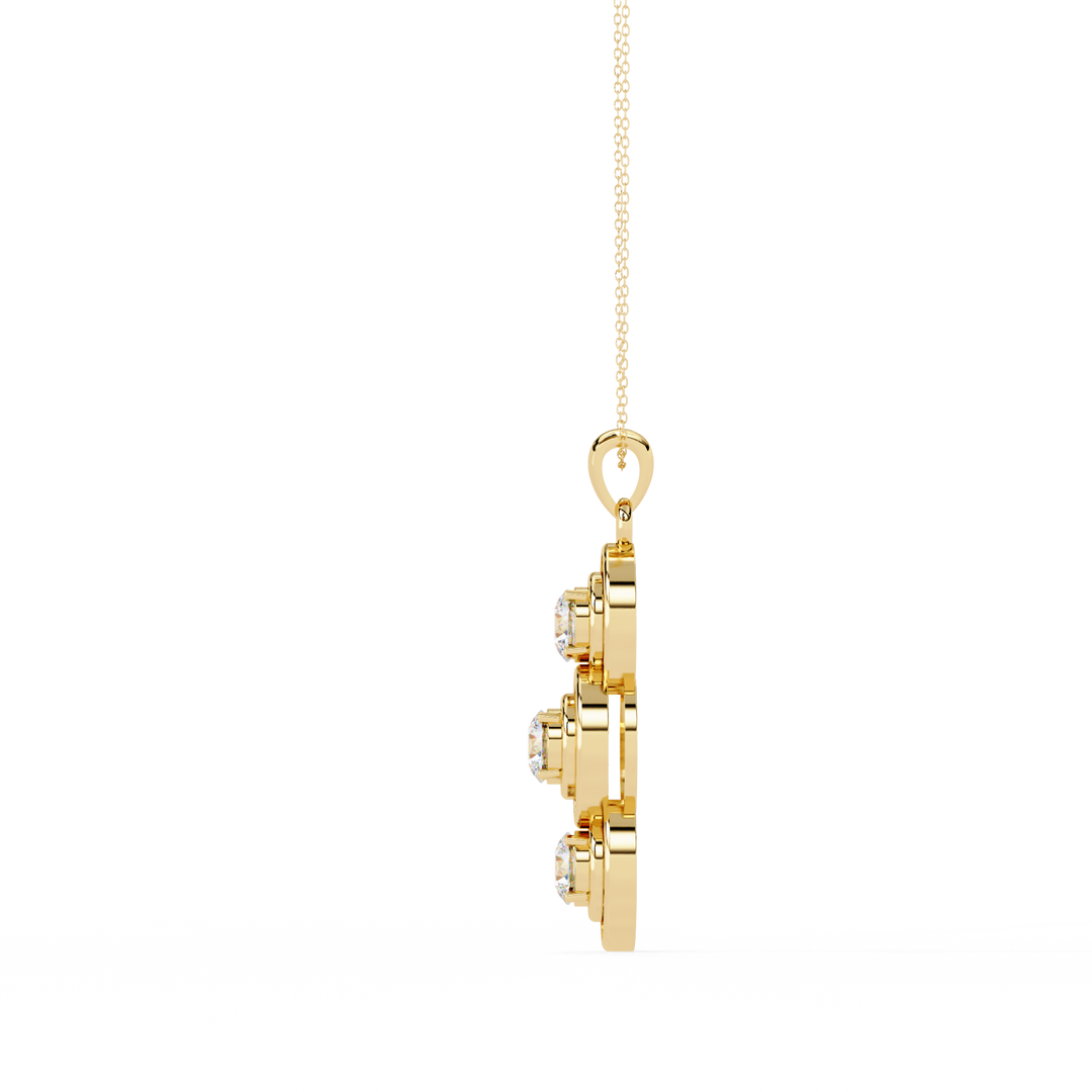 Vertical Triple Circle Diamond Necklace Raj Gems
