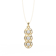 Vertical Triple Circle Diamond Necklace Raj Gems