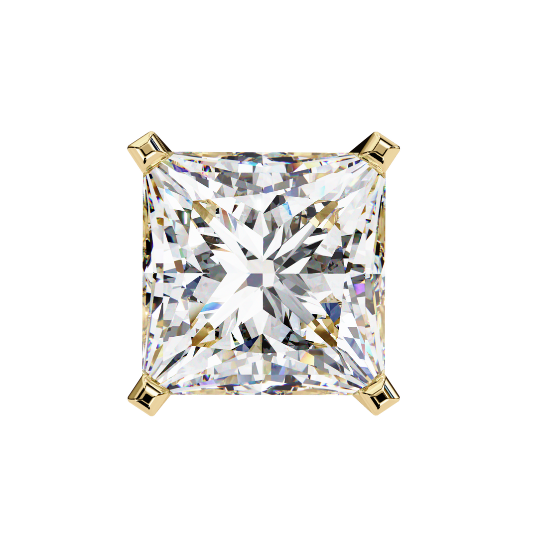 2.0CT Princess cut Solitaire Stud Raj Gems
