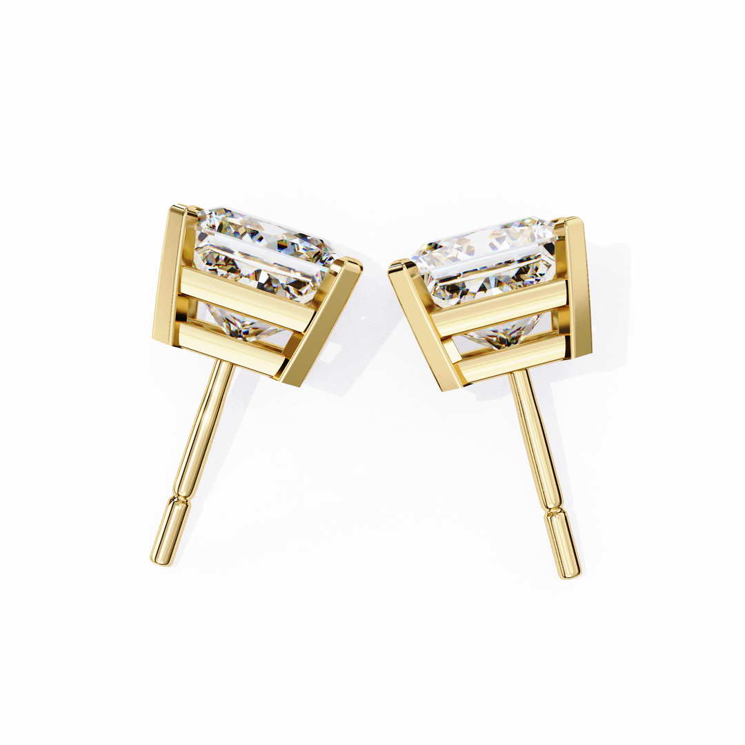 2.0CT Princess cut Solitaire Stud Raj Gems