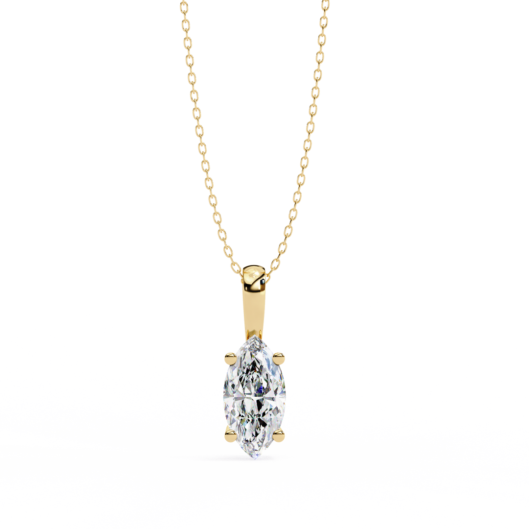 Marquise Diamond Solitaire Pendant Raj Gems