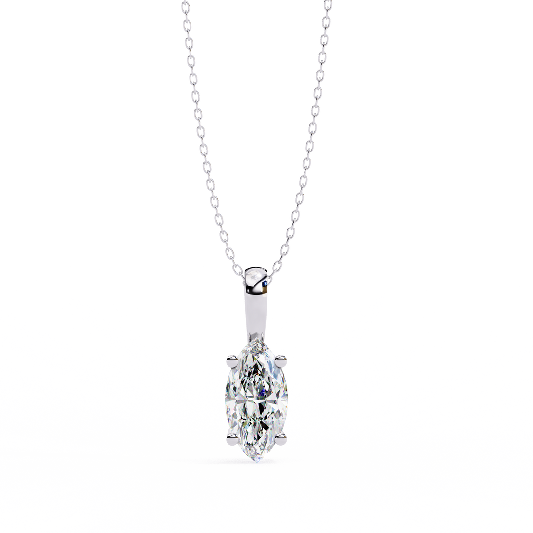 Marquise Diamond Solitaire Pendant Raj Gems