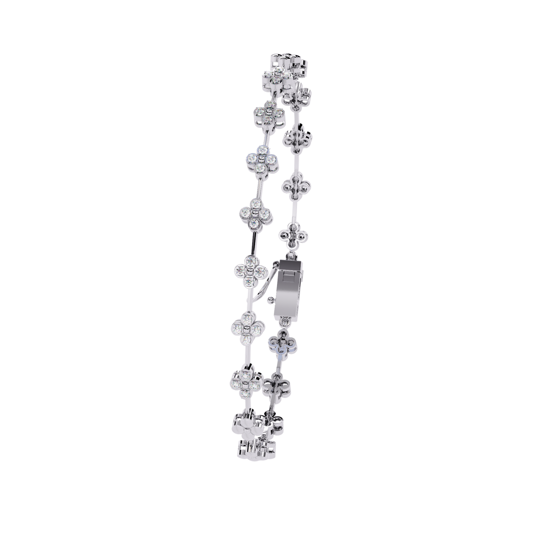 Diamond Flower Cluster Bracelet Raj Gems