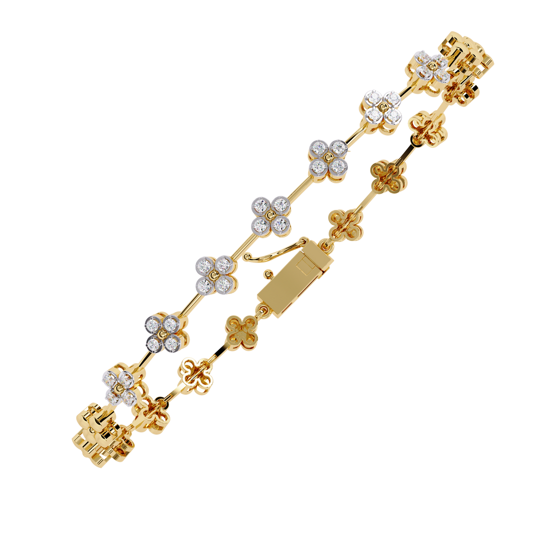Diamond Flower Cluster Bracelet Raj Gems