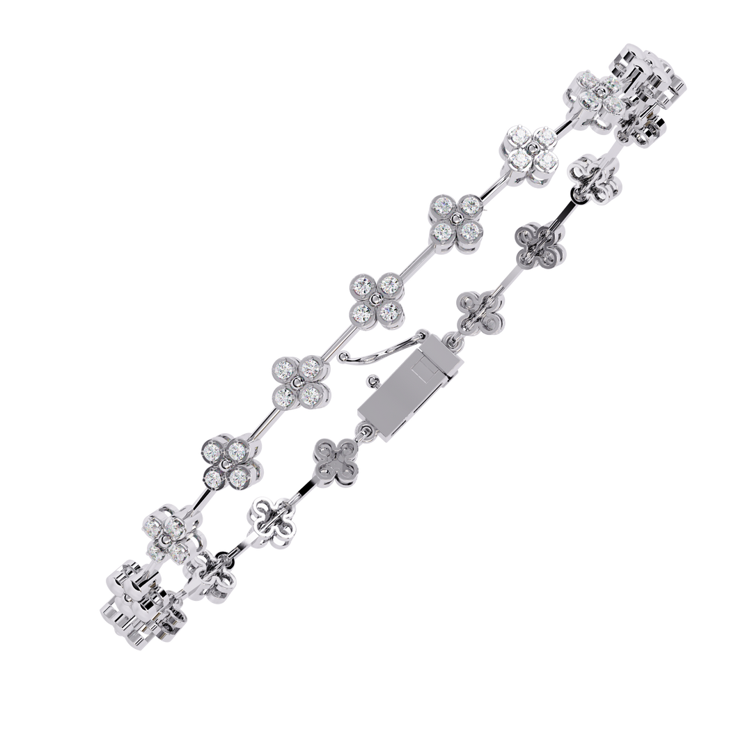Diamond Flower Cluster Bracelet Raj Gems