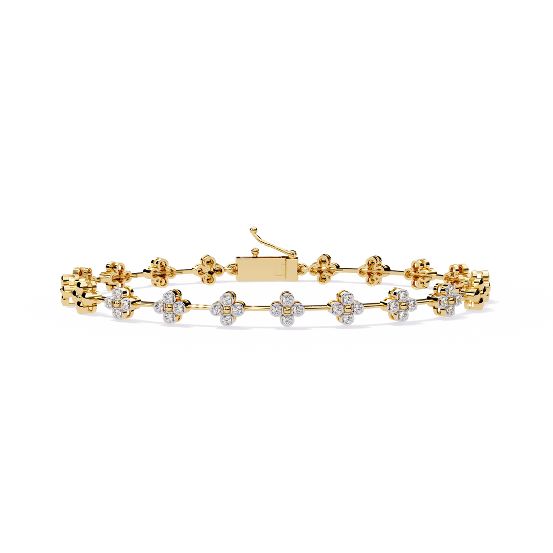 Diamond Flower Cluster Bracelet Raj Gems