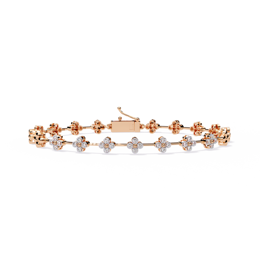 Diamond Flower Cluster Bracelet Raj Gems