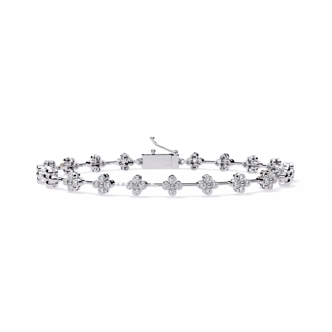 Diamond Flower Cluster Bracelet Raj Gems