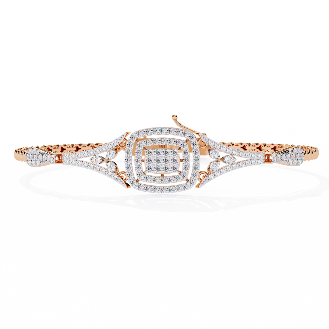 Diamond Halo Center Tennis Bracelet Raj Gems
