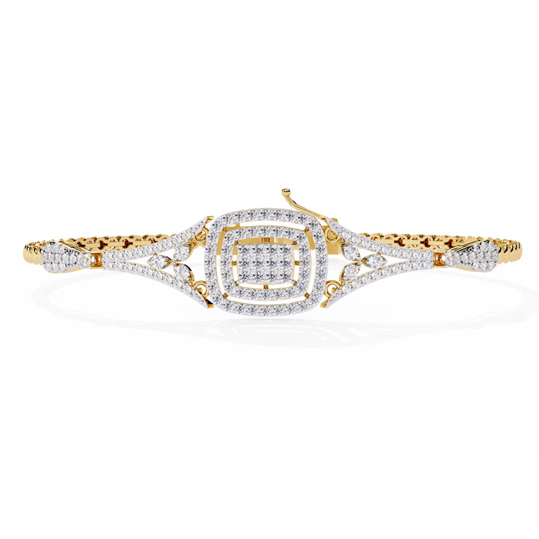Diamond Halo Center Tennis Bracelet Raj Gems