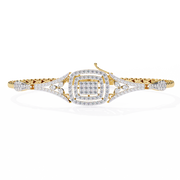 Diamond Halo Center Tennis Bracelet Raj Gems