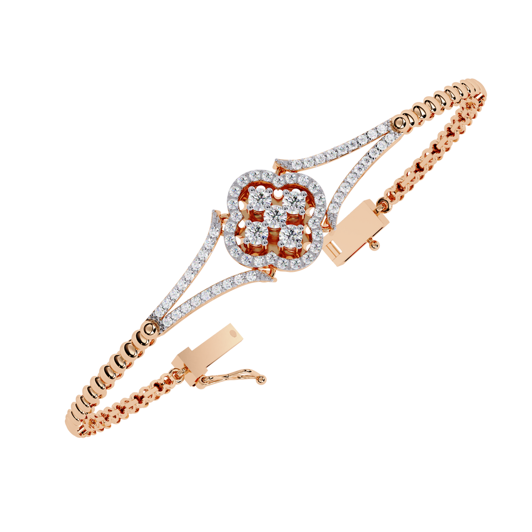 Diamond Flower Statement Bracelet Raj Gems
