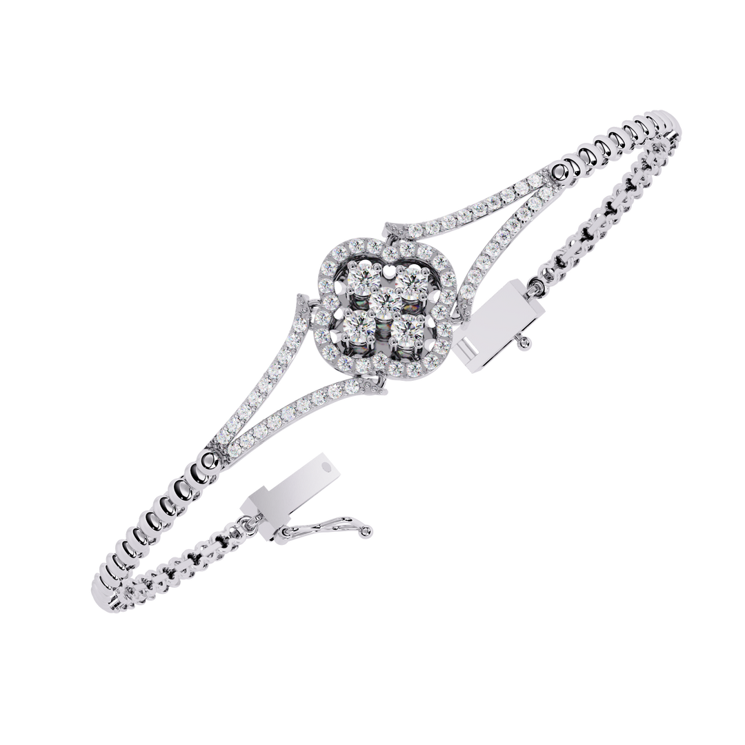 Diamond Flower Statement Bracelet Raj Gems