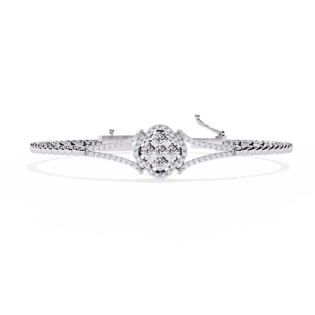 Diamond Flower Statement Bracelet Raj Gems