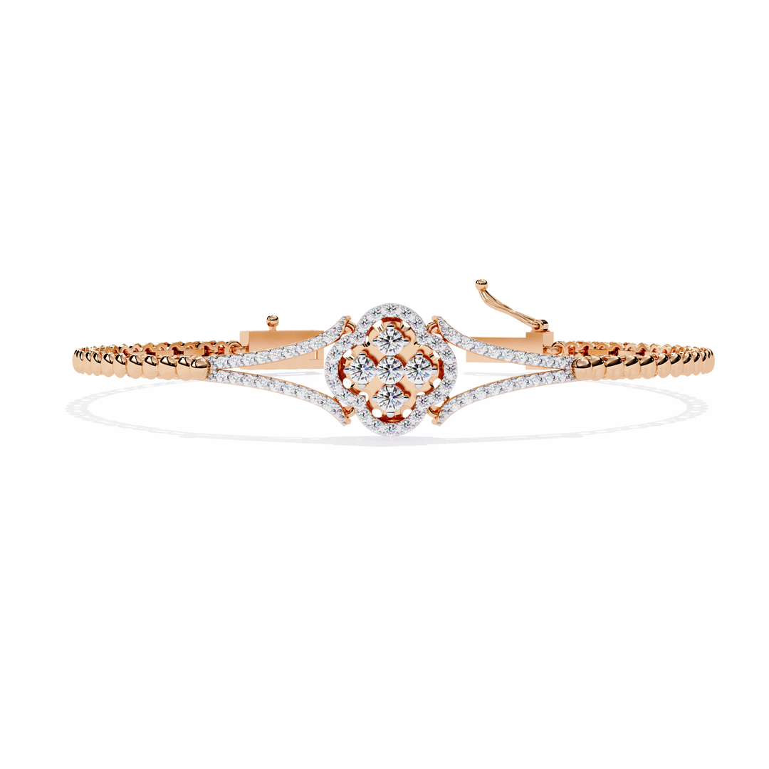 Diamond Flower Statement Bracelet Raj Gems