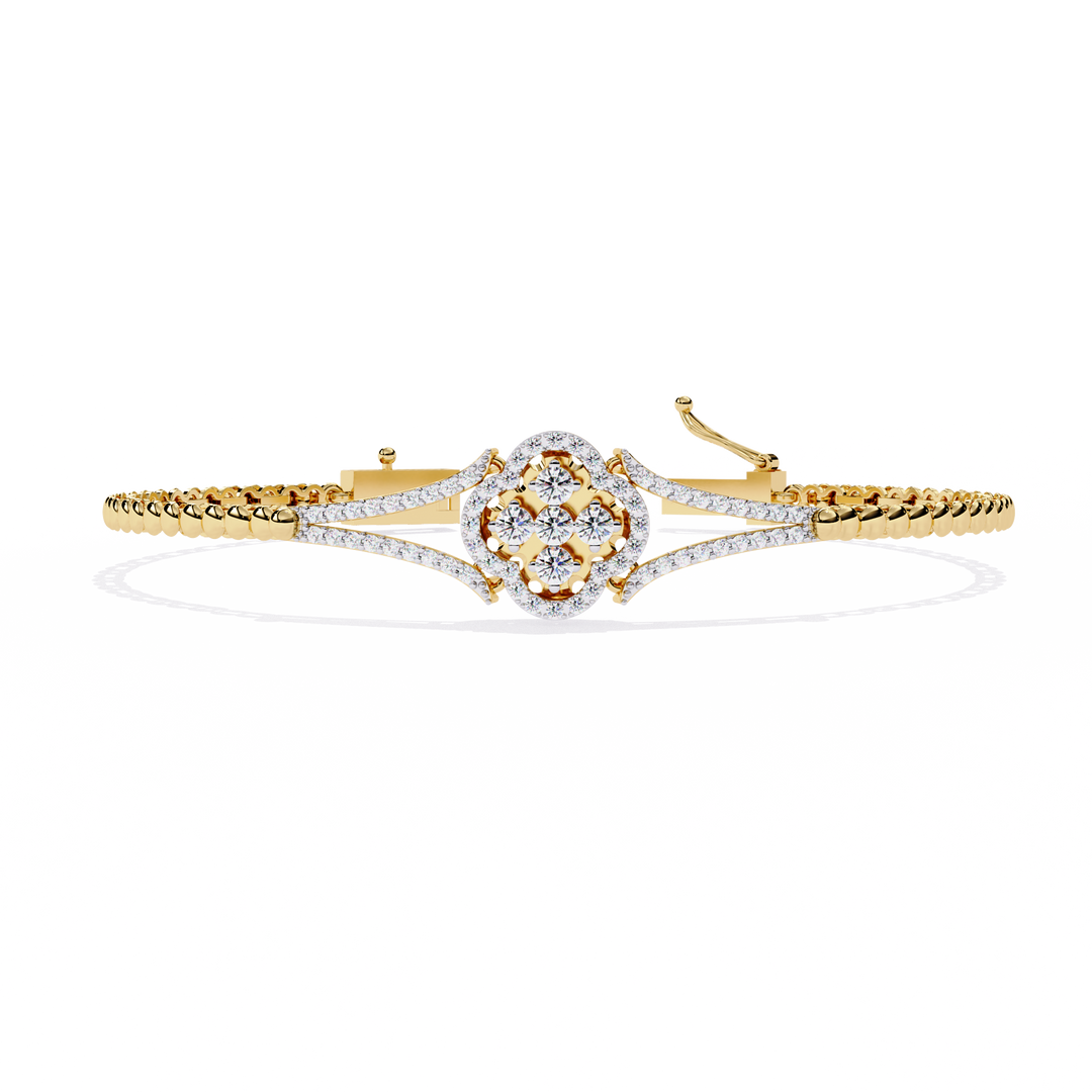 Diamond Flower Statement Bracelet Raj Gems