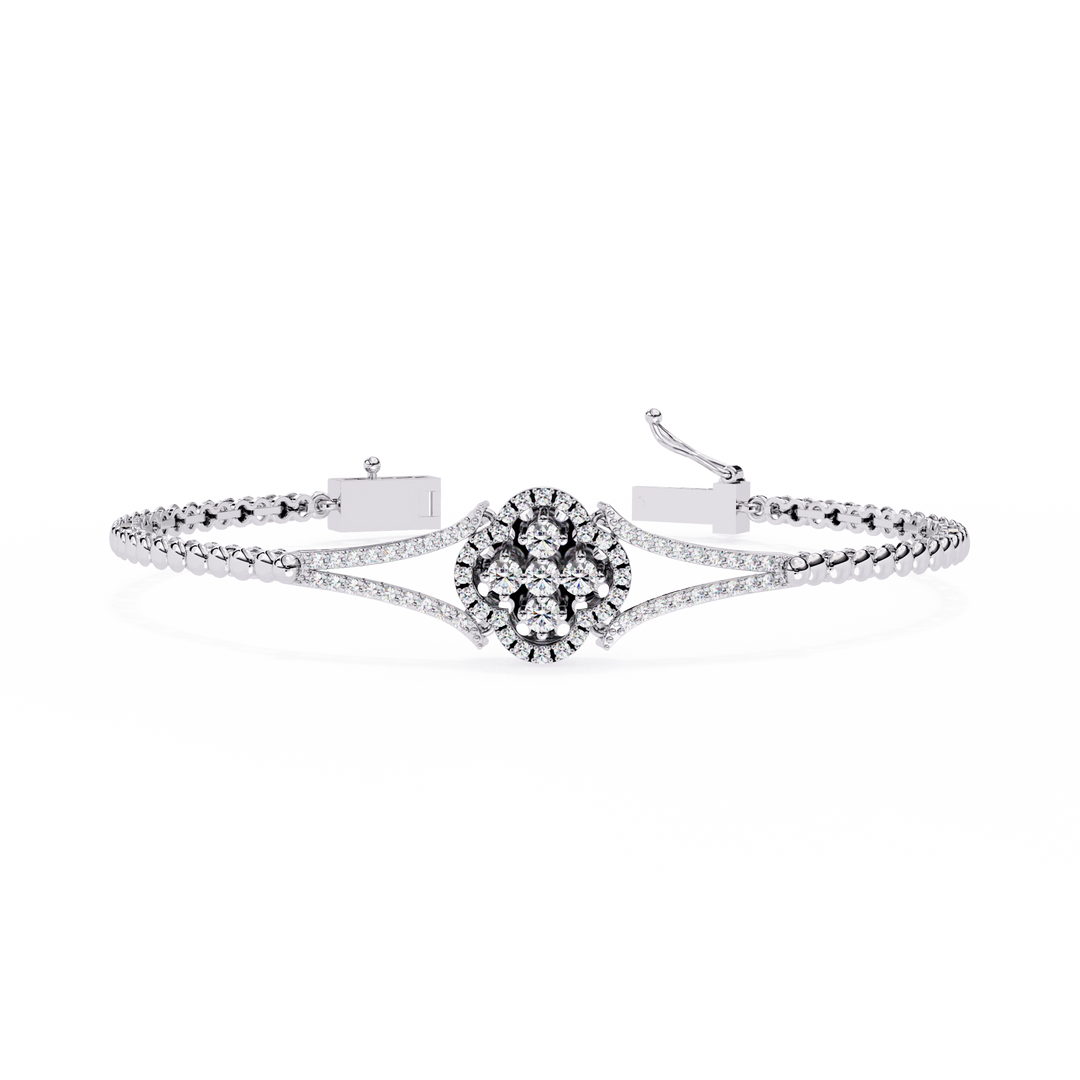 Diamond Flower Statement Bracelet Raj Gems