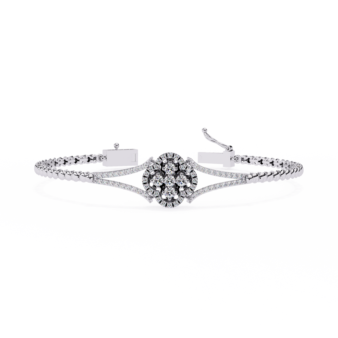 Diamond Flower Statement Bracelet Raj Gems