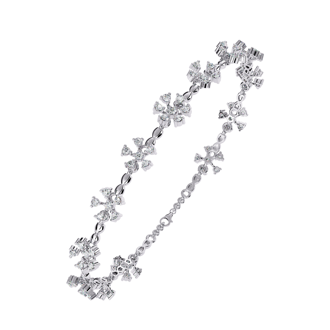 Floral Burst Diamond Bracelet Raj Gems
