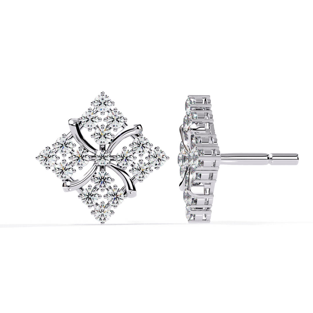 Celestial Bloom Diamond Stud Earring (#ER01) rajgemss