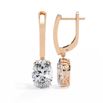 Load image into Gallery viewer, Oval Diamond Leverback Drop Earrings rajgemss

