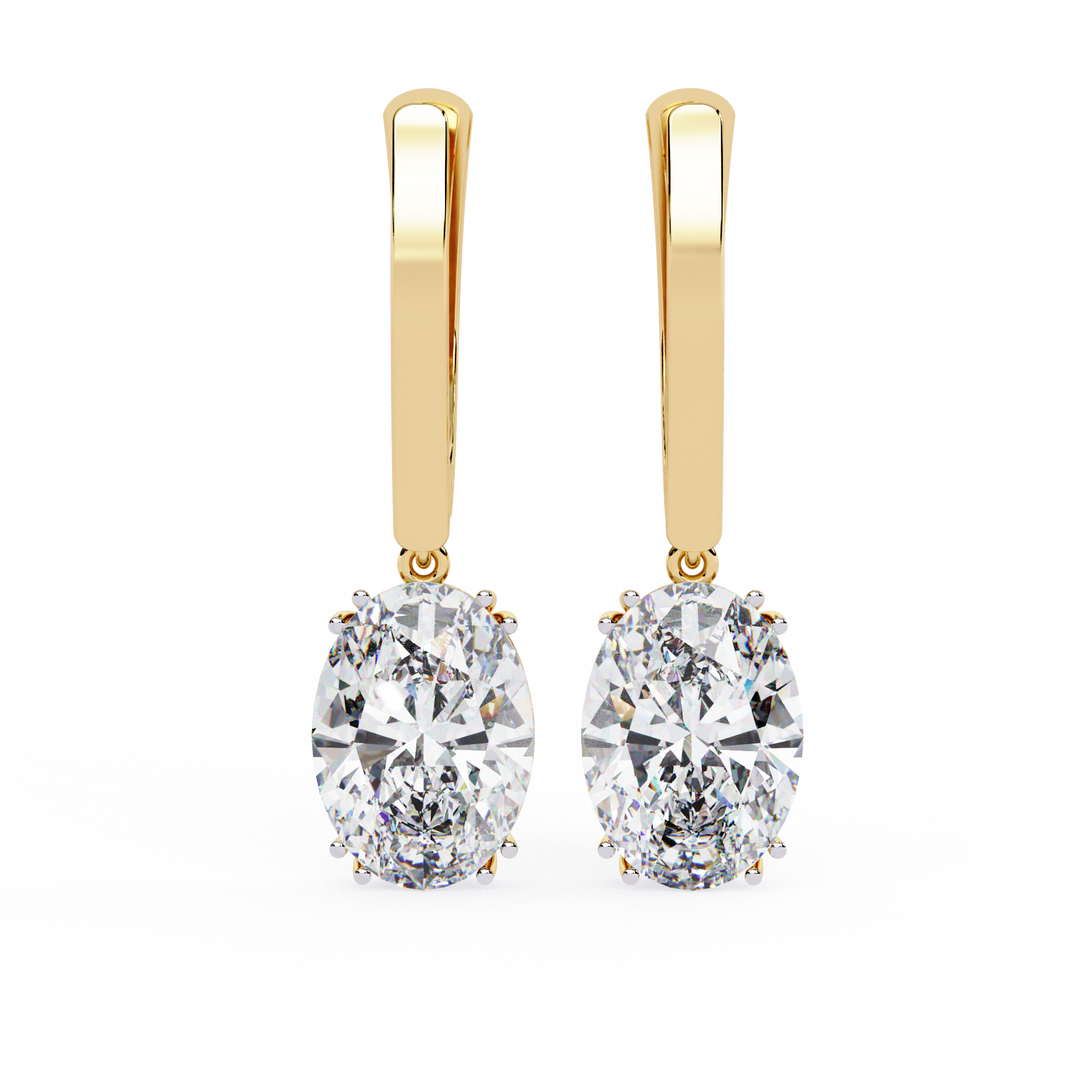 Oval Diamond Leverback Drop Earrings rajgemss