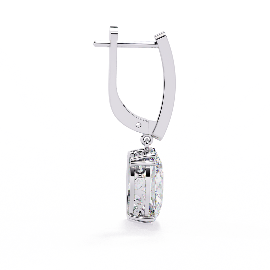 Oval Diamond Leverback Drop Earrings rajgemss