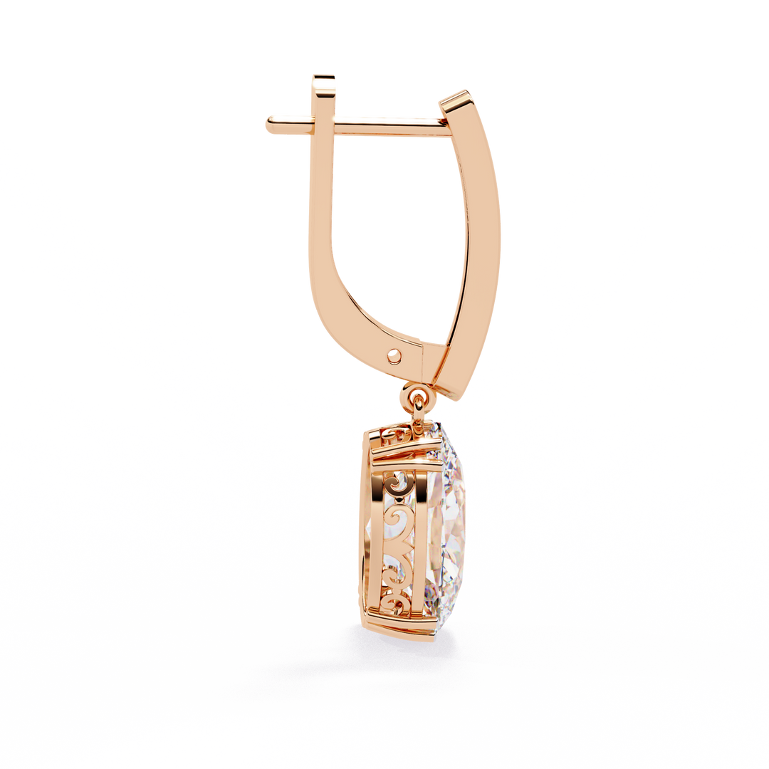 Oval Diamond Leverback Drop Earrings rajgemss