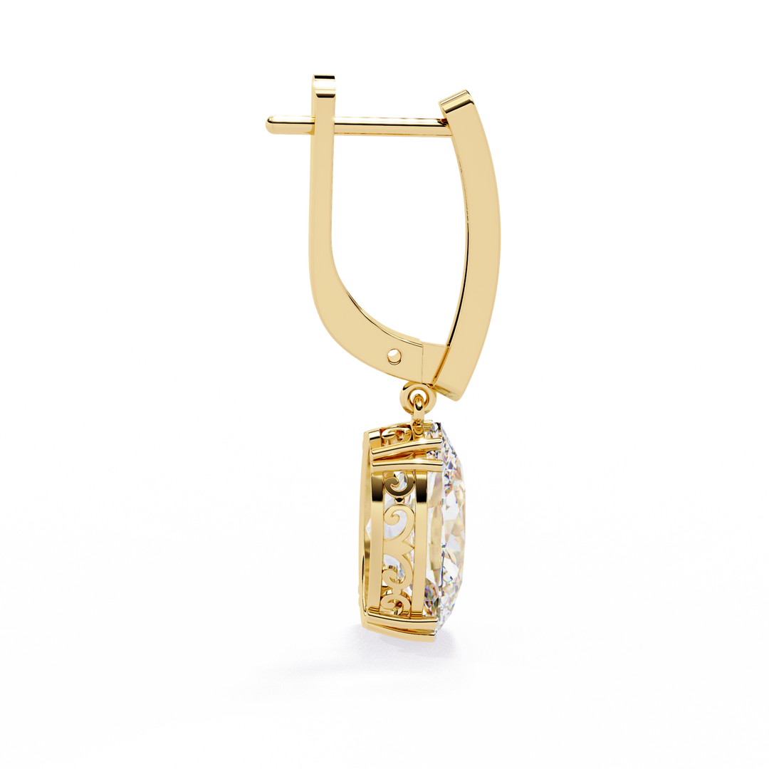 Oval Diamond Leverback Drop Earrings rajgemss