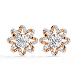 Load image into Gallery viewer, Sunburst Opal Gold Floral Studs rajgemss
