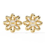 Load image into Gallery viewer, Sunburst Opal Gold Floral Studs rajgemss
