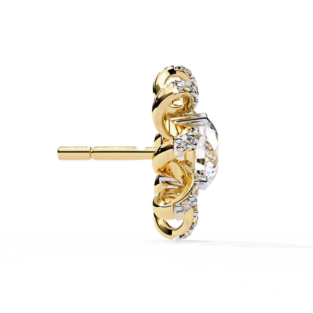 Sunburst Opal Gold Floral Studs rajgemss