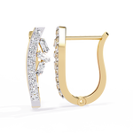 Load image into Gallery viewer, Diamond Curved Hoop Earrings rajgemss
