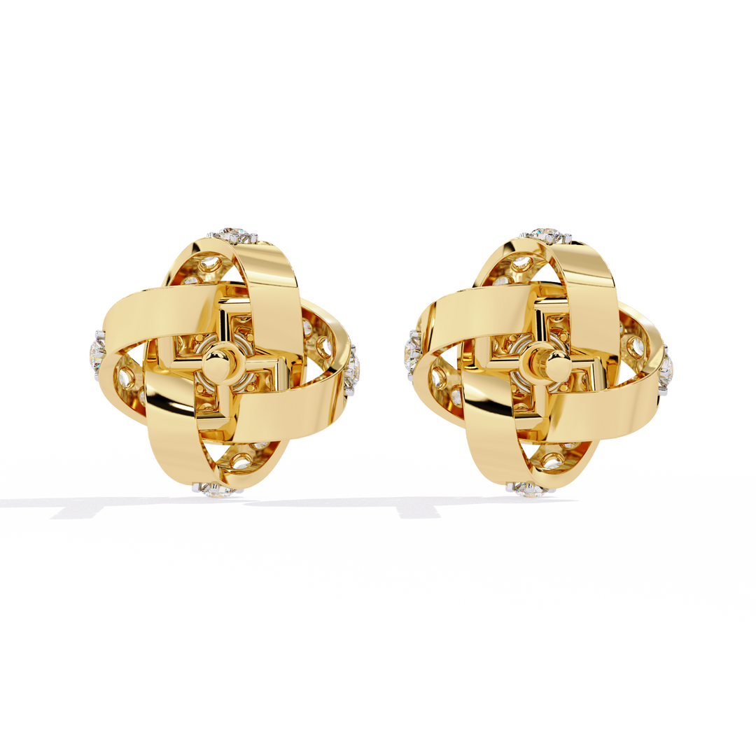 Diamond Love Knot Stud Earrings rajgemss