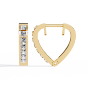 Princess Cut Diamond Hoop Earrings Raj Gems