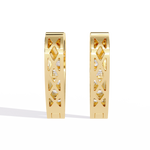 Load image into Gallery viewer, Princess Cut Diamond Hoop Earrings Raj Gems
